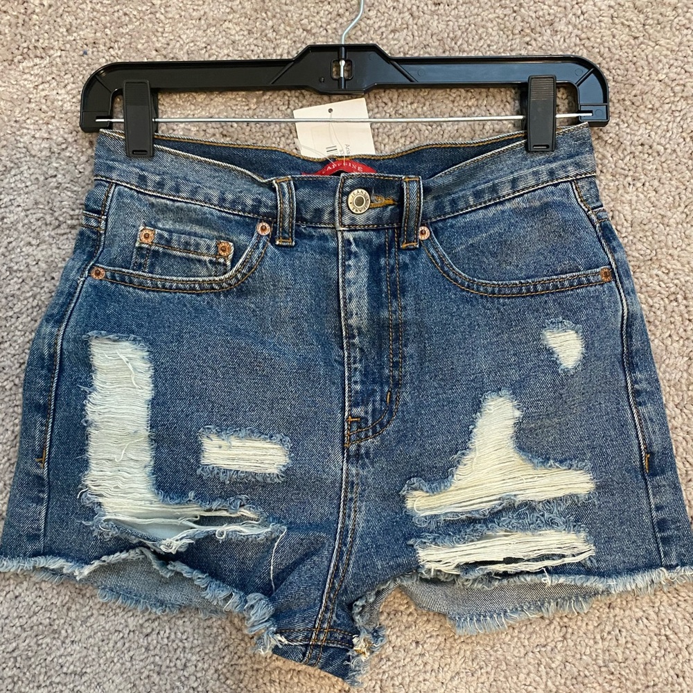 High waisted denim shorts